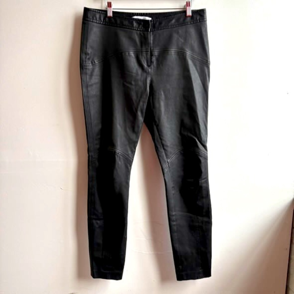 Diane Von Furstenberg Lambskin Leather Motorcycle Pants